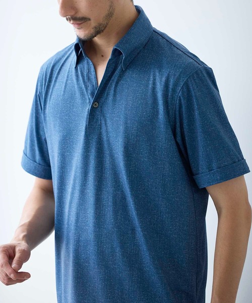 UNION STATION（ユニオンステーション）の「総柄プリントポロシャツ（ポロシャツ・メンズ・ネイビー/ブルー・L/M/LL）」の5枚目の写真