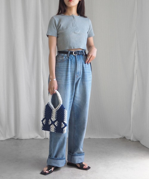 minia(ミニア)の「マクラメミニトート(ハンドバッグ・レディース・グリーン/オレンジ/ネイビー・FREE)」の11枚目の写真