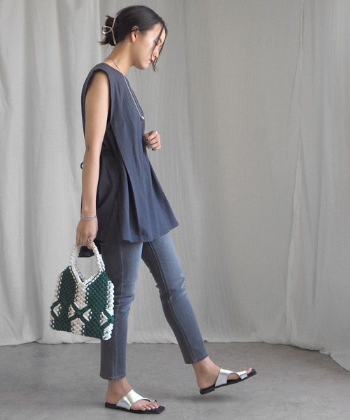 minia(ミニア)の「マクラメミニトート(ハンドバッグ・レディース・グリーン/オレンジ/ネイビー・FREE)」の18枚目の写真