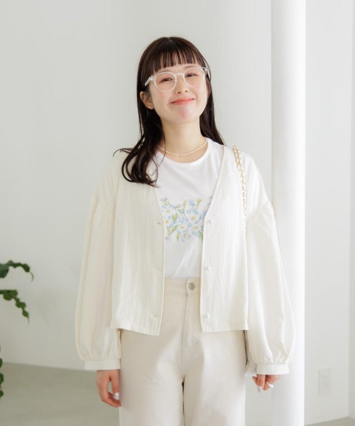 flower（フラワー）の「ペインティングフラワーティーズ（Tシャツ/カットソー・レディース・ホワイト・FREE）」の4枚目の写真