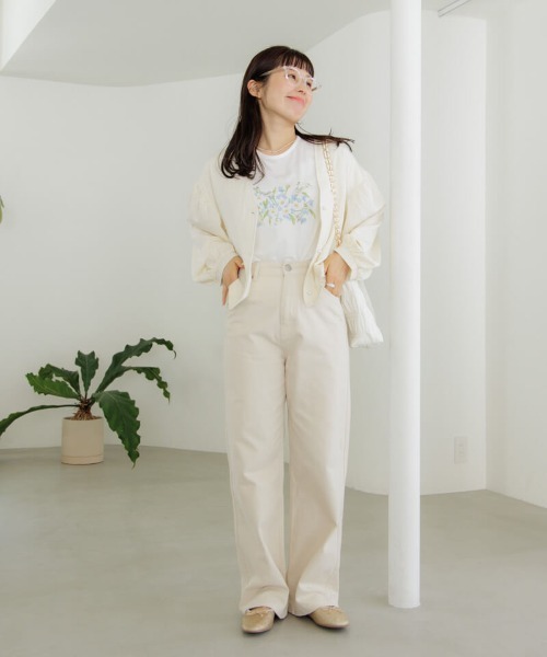 flower（フラワー）の「ペインティングフラワーティーズ（Tシャツ/カットソー・レディース・ホワイト・FREE）」の5枚目の写真