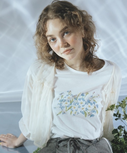 flower（フラワー）の「ペインティングフラワーティーズ（Tシャツ/カットソー・レディース・ホワイト・FREE）」の12枚目の写真