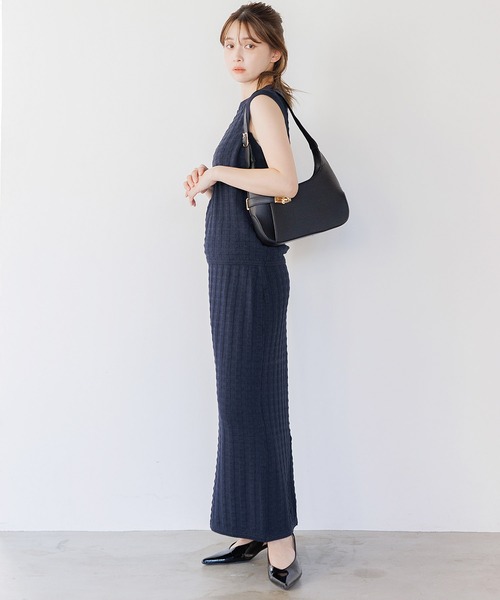 【セール】サマーニットチェックスカート【SET UP可】（スカート）｜Dita Muaj.（ディータムアージュ）