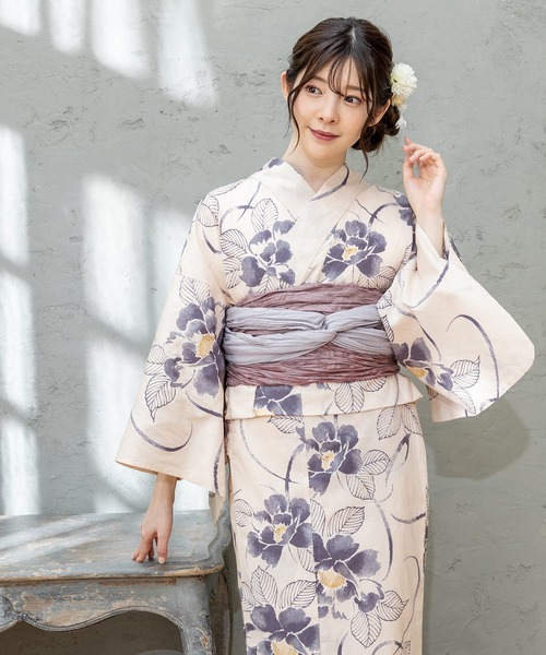 Honeys(ハニーズ)の「兵児帯のみ(浴衣)(浴衣・レディース・マスタード/ローズ系/ボルドー/ライトブラウン・F)」の10枚目の写真