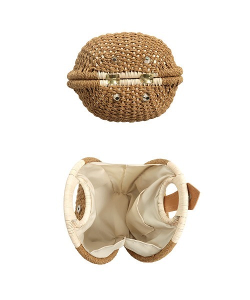 KOBE LETTUCE（コウベレタス）の「サークルカゴバッグ（ハンドバッグ・レディース・キャメル/ブラック・F）」の9枚目の写真