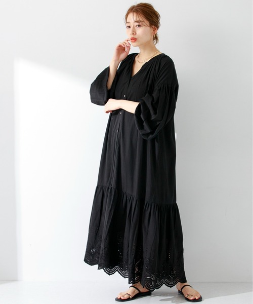 URBAN RESEARCH Sonny Label(アーバンリサーチサニーレーベル)の「エアリーコットンシフリーボイルワンピース(ワンピース・レディース・ブルー/ベージュ/ブラック・FREE)」の2枚目の写真