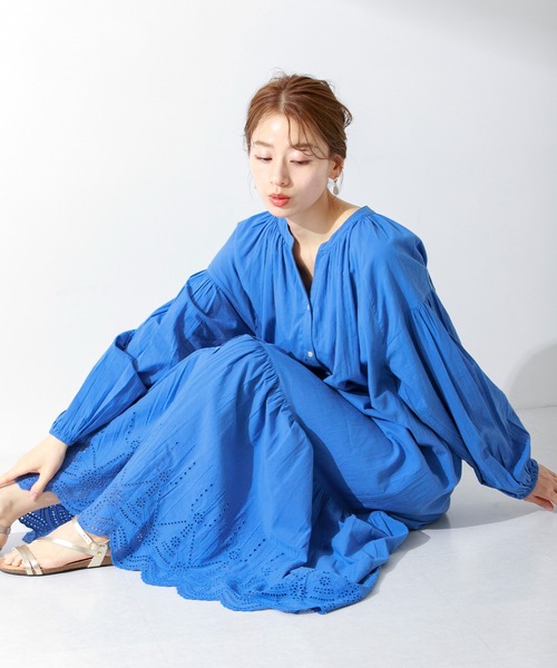 URBAN RESEARCH Sonny Label(アーバンリサーチサニーレーベル)の「エアリーコットンシフリーボイルワンピース(ワンピース・レディース・ブルー/ベージュ/ブラック・FREE)」の21枚目の写真