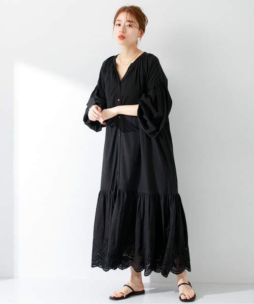 URBAN RESEARCH Sonny Label(アーバンリサーチサニーレーベル)の「エアリーコットンシフリーボイルワンピース(ワンピース・レディース・ブルー/ベージュ/ブラック・FREE)」の9枚目の写真