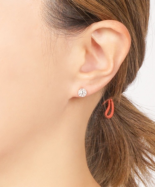itam(アイタム)の「【itam】アイタム/ パヴェセラミックポストピアス /金属アレルギー対応ピアス(ピアス(両耳用)・レディース・ピンクゴールド・FREE)」の3枚目の写真