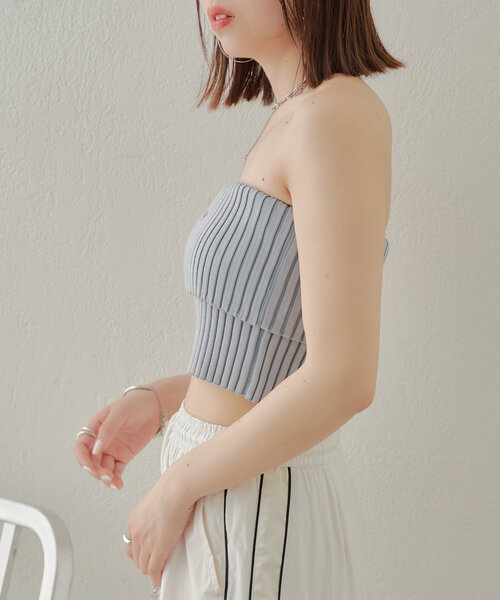 Chico（チコ）の「ピグメント風プレート付ベアチューブ（ニット/セーター・レディース・ブラック/ブルー/ベージュ/ホワイト/ブラウン・FREE）」の20枚目の写真