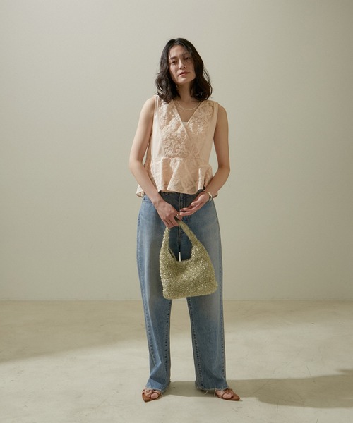 SALON adam et rope'（サロン アダム エ ロペ）の「ラメワンハンドルミニバッグ（ハンドバッグ・レディース・シルバー/ライトグリーン/ゴールド・FREE）」の5枚目の写真