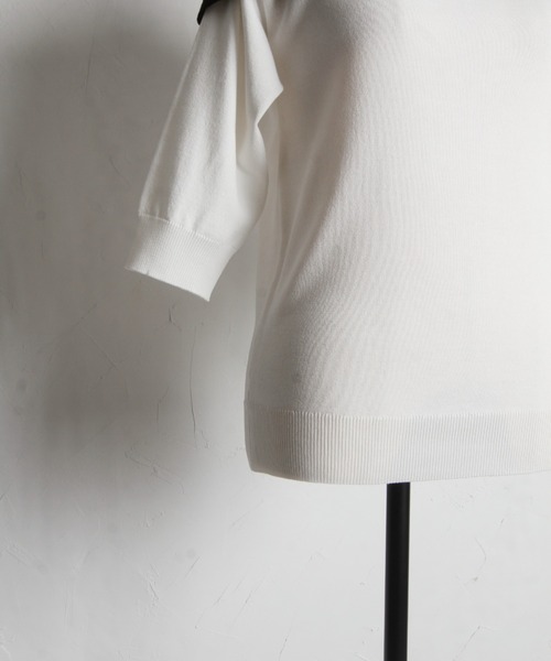 tocco closet(トッコ クローゼット)の「前後2WAY配色リボンカラーニットプルオーバー(ニット/セーター・レディース・ネイビー×ホワイト/ホワイト×ブラック・M)」の19枚目の写真