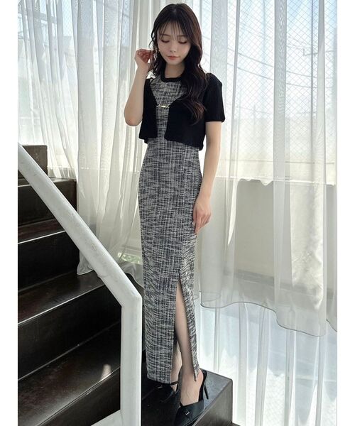 RESEXXY（リゼクシー）の「チャームリブニットカーディガン【セットアップ着用可能】（カーディガン/ボレロ・レディース・ブラック/ブルー・FREE）」の9枚目の写真