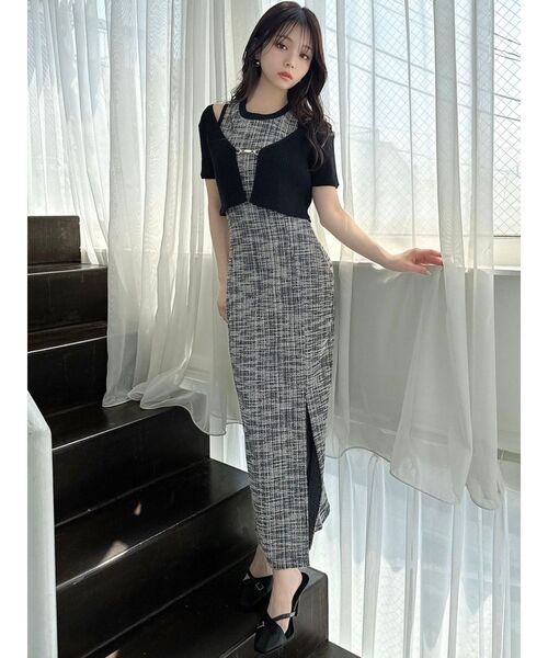 RESEXXY（リゼクシー）の「チャームリブニットカーディガン【セットアップ着用可能】（カーディガン/ボレロ・レディース・ブラック/ブルー・FREE）」の10枚目の写真