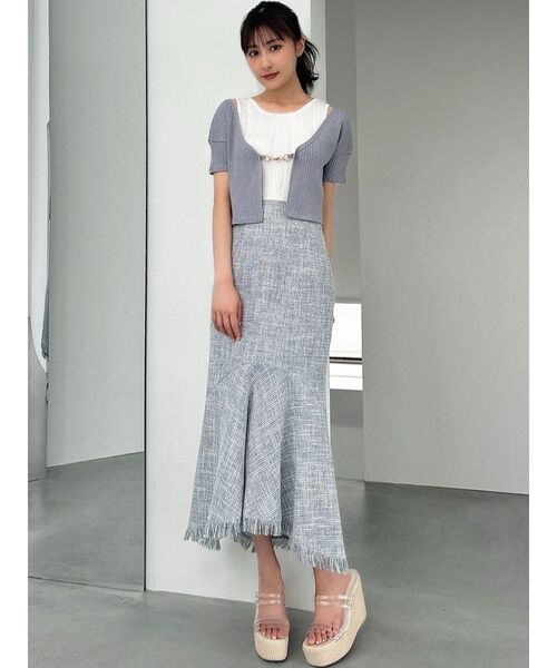 RESEXXY（リゼクシー）の「チャームリブニットカーディガン【セットアップ着用可能】（カーディガン/ボレロ・レディース・ブラック/ブルー・FREE）」の20枚目の写真