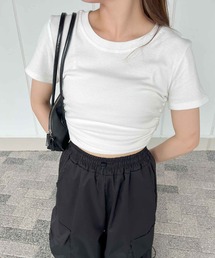 ワッフルクロップドTシャツ