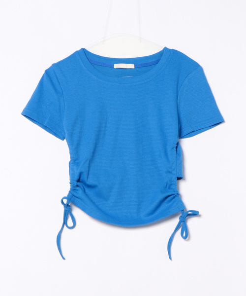 frunco(フランコ)の「ワッフルクロップドTシャツ(Tシャツ/カットソー・レディース・グレー/ブルー/ブラック/ホワイト・MEDIUM)」の9枚目の写真