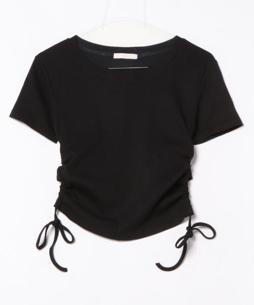 frunco(フランコ)の「ワッフルクロップドTシャツ(Tシャツ/カットソー・レディース・グレー/ブルー/ブラック/ホワイト・MEDIUM)」の7枚目の写真