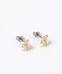 リボンパールプチピアス / 120705