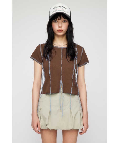 LAGUA GEM(ラグアジェム)の「THREAD DROOP トップス(Tシャツ/カットソー・レディース・ブラック/ネイビー/グレー/ブラウン・FREE)」の5枚目の写真