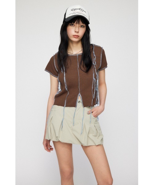 LAGUA GEM(ラグアジェム)の「THREAD DROOP トップス(Tシャツ/カットソー・レディース・ブラック/ネイビー/グレー/ブラウン・FREE)」の6枚目の写真