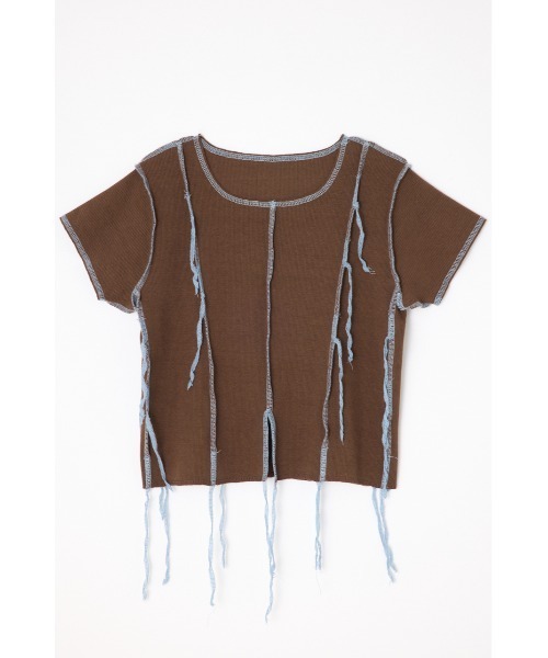 LAGUA GEM(ラグアジェム)の「THREAD DROOP トップス(Tシャツ/カットソー・レディース・ブラック/ネイビー/グレー/ブラウン・FREE)」の8枚目の写真