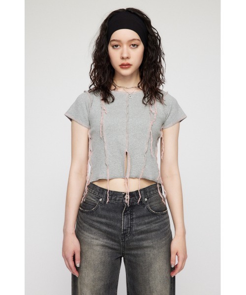 LAGUA GEM(ラグアジェム)の「THREAD DROOP トップス(Tシャツ/カットソー・レディース・ブラック/ネイビー/グレー/ブラウン・FREE)」の9枚目の写真