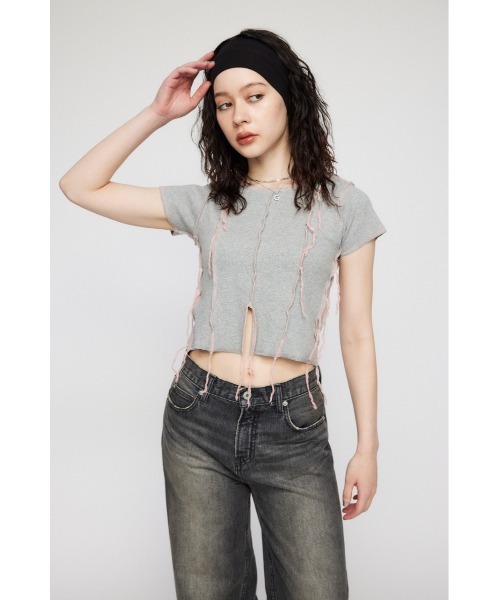 LAGUA GEM(ラグアジェム)の「THREAD DROOP トップス(Tシャツ/カットソー・レディース・ブラック/ネイビー/グレー/ブラウン・FREE)」の10枚目の写真