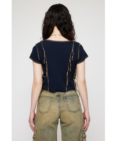 ラグアジェム　laguagem トップス　ネイビー LAGUA GEM（ラグアジェム）の「SIDE GATHER CUT トップス（T
