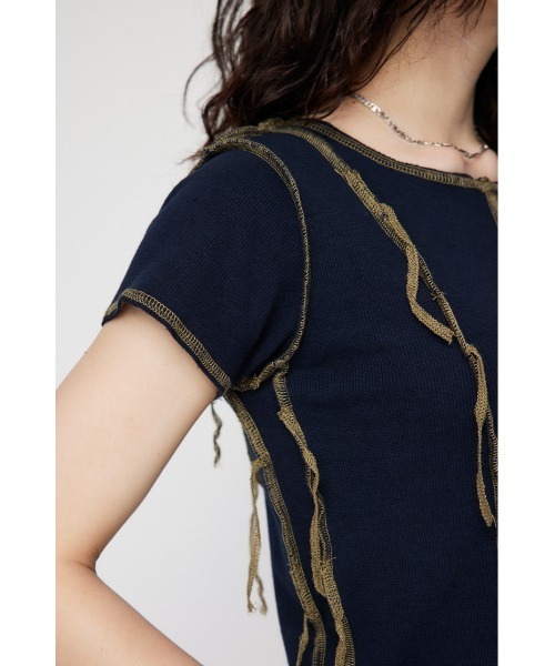 LAGUA GEM(ラグアジェム)の「THREAD DROOP トップス(Tシャツ/カットソー・レディース・ブラック/ネイビー/グレー/ブラウン・FREE)」の18枚目の写真