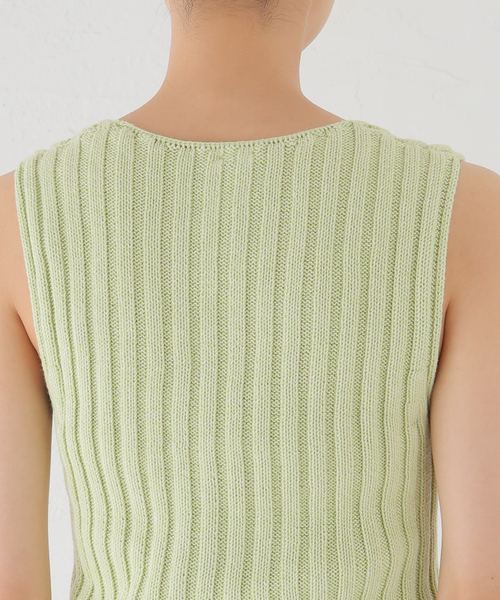 ＜BASERANGE＞LOULOU VEST/ベスト Loulouベスト in Assortment | オーガニックコットン・リブ | ja