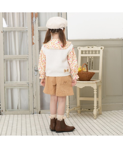 KP(ケーピー)の「うさぎ&ネコニットベスト(90~150)(ニット/セーター・キッズ・オフホワイト/ピンク・90cm/100cm/110cm/120cm/130cm/140cm/150cm)」の7枚目の写真