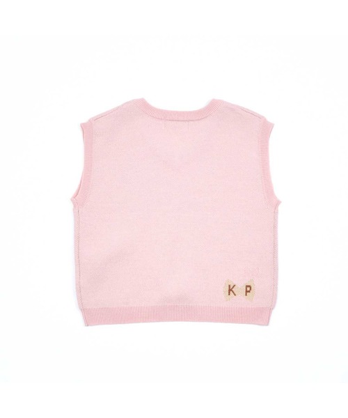 KP(ケーピー)の「うさぎ&ネコニットベスト(90~150)(ニット/セーター・キッズ・オフホワイト/ピンク・90cm/100cm/110cm/120cm/130cm/140cm/150cm)」の4枚目の写真