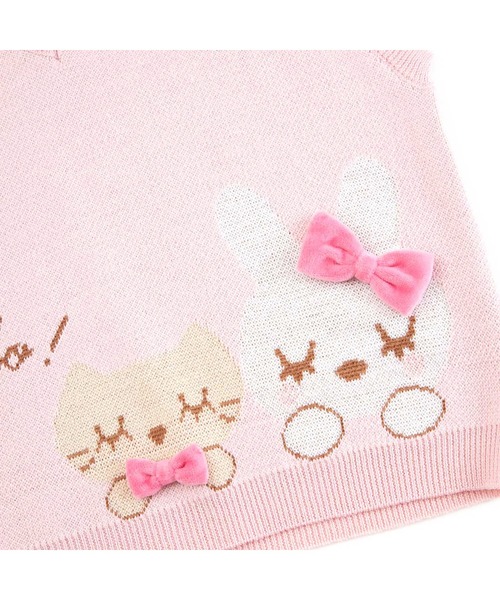 KP(ケーピー)の「うさぎ&ネコニットベスト(90~150)(ニット/セーター・キッズ・オフホワイト/ピンク・90cm/100cm/110cm/120cm/130cm/140cm/150cm)」の11枚目の写真