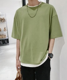レイヤード風tシャツ メンズクルーネック