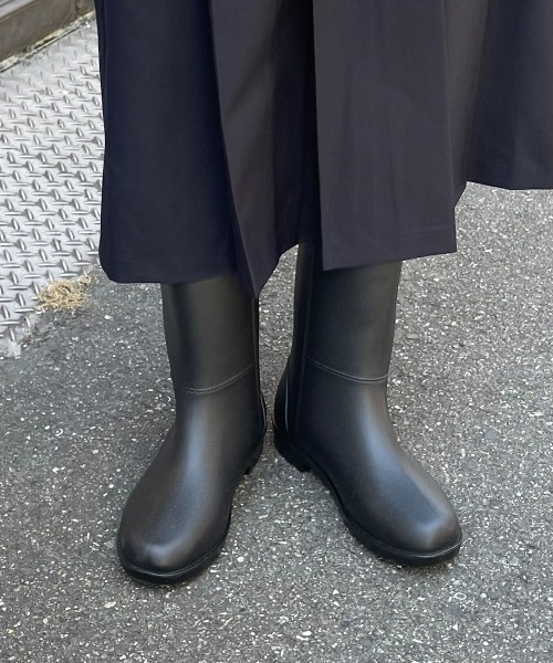 【セール】ストリートファッション Chikashitsu + OaKS チカシツプラスオークス middle rain boots ミドルブーツ レインブーツ 長靴 ヒールブーツ 靴 韓国ファッション 韓国ストリート（レインシューズ）｜Chikashitsu +（チカシツプラス）