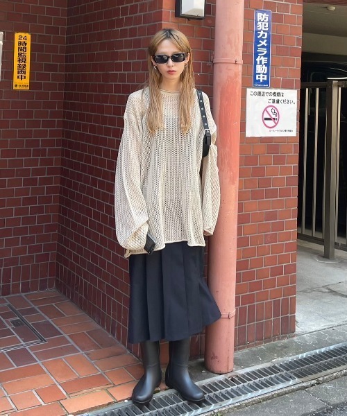 【セール】ストリートファッション Chikashitsu + OaKS チカシツプラスオークス middle rain boots ミドルブーツ レインブーツ 長靴 ヒールブーツ 靴 韓国ファッション 韓国ストリート（レインシューズ）｜Chikashitsu +（チカシツプラス）