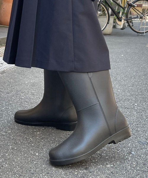 【セール】ストリートファッション Chikashitsu + OaKS チカシツプラスオークス middle rain boots ミドルブーツ レインブーツ 長靴 ヒールブーツ 靴 韓国ファッション 韓国ストリート（レインシューズ）｜Chikashitsu +（チカシツプラス）