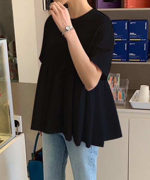 Doux Belle(ドゥーベル)の「コットンチュニックトップス(Tシャツ/カットソー・レディース・ブラック/ホワイト・MEDIUM/LARGE/X-LARGE)」の17枚目の写真