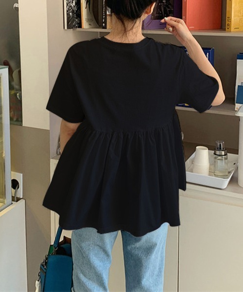 Doux Belle(ドゥーベル)の「コットンチュニックトップス(Tシャツ/カットソー・レディース・ブラック/ホワイト・MEDIUM/LARGE/X-LARGE)」の15枚目の写真