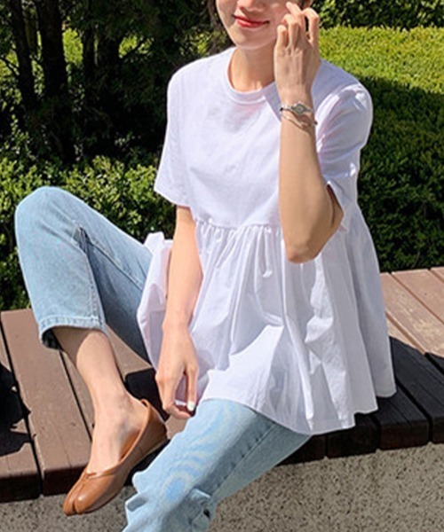 Doux Belle(ドゥーベル)の「コットンチュニックトップス(Tシャツ/カットソー・レディース・ブラック/ホワイト・MEDIUM/LARGE/X-LARGE)」の11枚目の写真