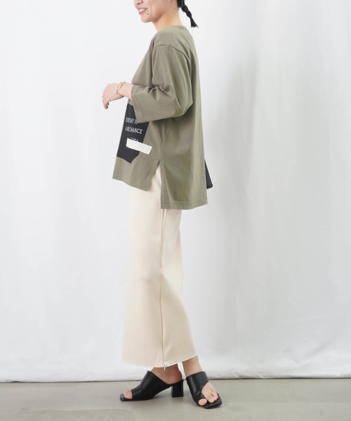 LUCA/LADY LUCK LUCA（ルカ/レディラックルカ）の「LC/LLL パッチワークロゴTシャツ / MIXパッチワークTシャツ（Tシャツ/カットソー・レディース・オフホワイト/ブラック/カーキ・FREE）」の12枚目の写真