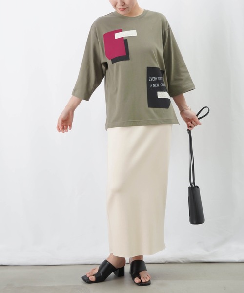 LUCA/LADY LUCK LUCA（ルカ/レディラックルカ）の「LC/LLL パッチワークロゴTシャツ / MIXパッチワークTシャツ（Tシャツ/カットソー・レディース・オフホワイト/ブラック/カーキ・FREE）」の11枚目の写真