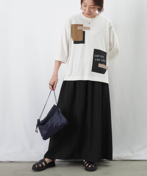 LUCA/LADY LUCK LUCA（ルカ/レディラックルカ）の「LC/LLL パッチワークロゴTシャツ / MIXパッチワークTシャツ（Tシャツ/カットソー・レディース・オフホワイト/ブラック/カーキ・FREE）」の17枚目の写真