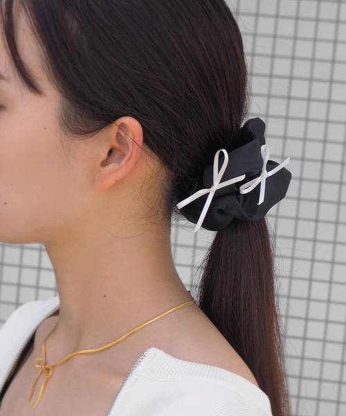 minia(ミニア)の「メニーリボンシュシュ(シュシュ・レディース・シルバー/ブラック・FREE)」の6枚目の写真