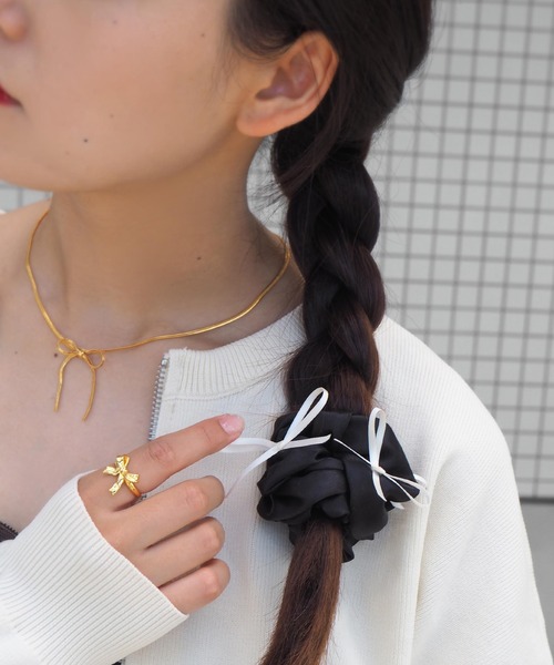 minia(ミニア)の「メニーリボンシュシュ(シュシュ・レディース・シルバー/ブラック・FREE)」の7枚目の写真