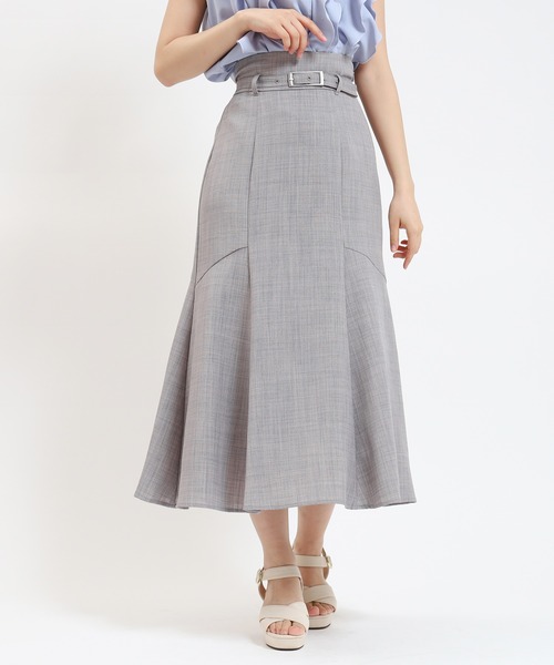 ASTORIA ODIER（アストリアオディール）の「ベルト付きペプラムロングスカート（スカート・レディース・レッド/ライトグレー/チャコールグレー・LARGE/MEDIUM/SMALL）」の3枚目の写真