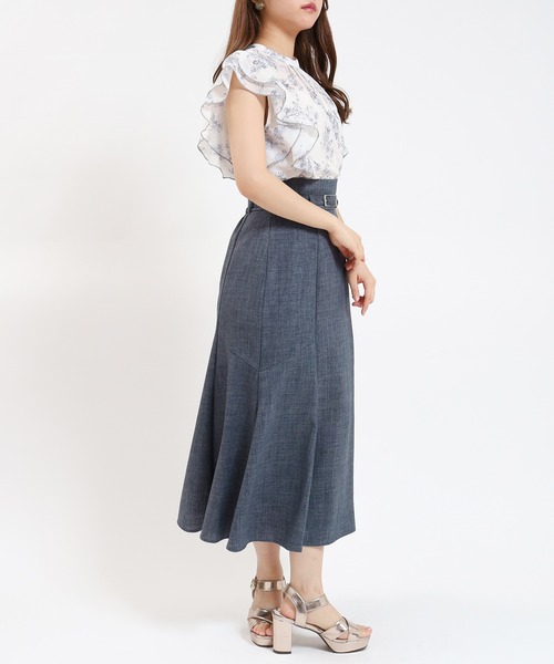 ASTORIA ODIER（アストリアオディール）の「ベルト付きペプラムロングスカート（スカート・レディース・レッド/ライトグレー/チャコールグレー・LARGE/MEDIUM/SMALL）」の18枚目の写真