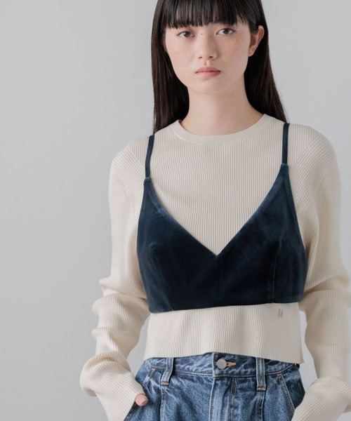yuw（ユウ）の「ベロアビスチェ　140061（ベスト・レディース・ネイビー/ブラック・FREE）」の2枚目の写真