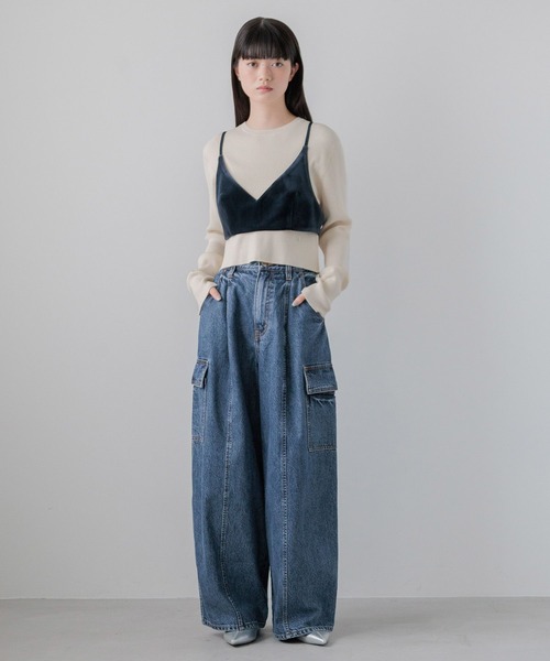 yuw（ユウ）の「ベロアビスチェ　140061（ベスト・レディース・ネイビー/ブラック・FREE）」の3枚目の写真